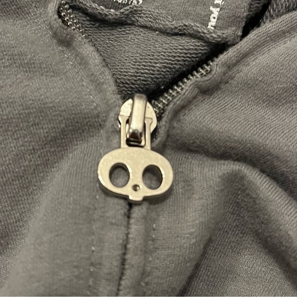 Vintage Y2K Skelanimals Goth Zip Up Short Sleeve Hoodie - Picture 3 of 7